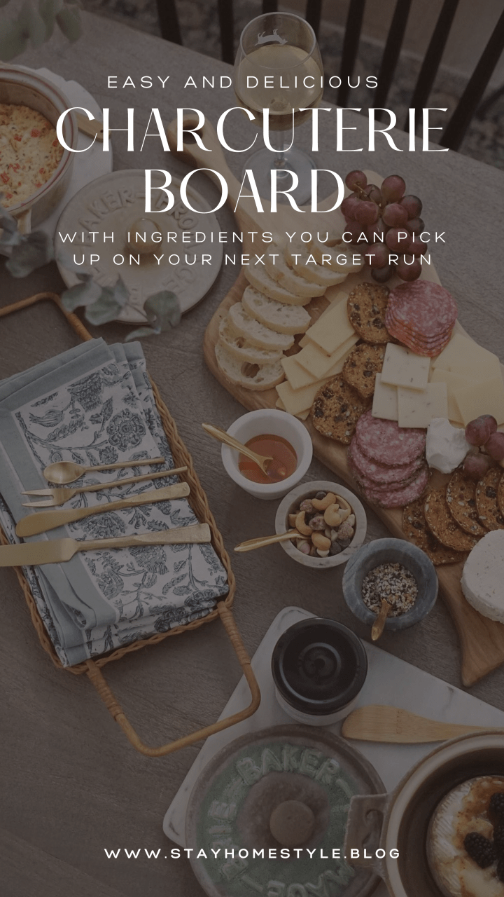EASY AND DELICIOUS CHARCUTERIE BOARD WITH INGREDIENTS YOU CAN PICK UP ON YOUR NEXT TARGET&nbsp;RUN